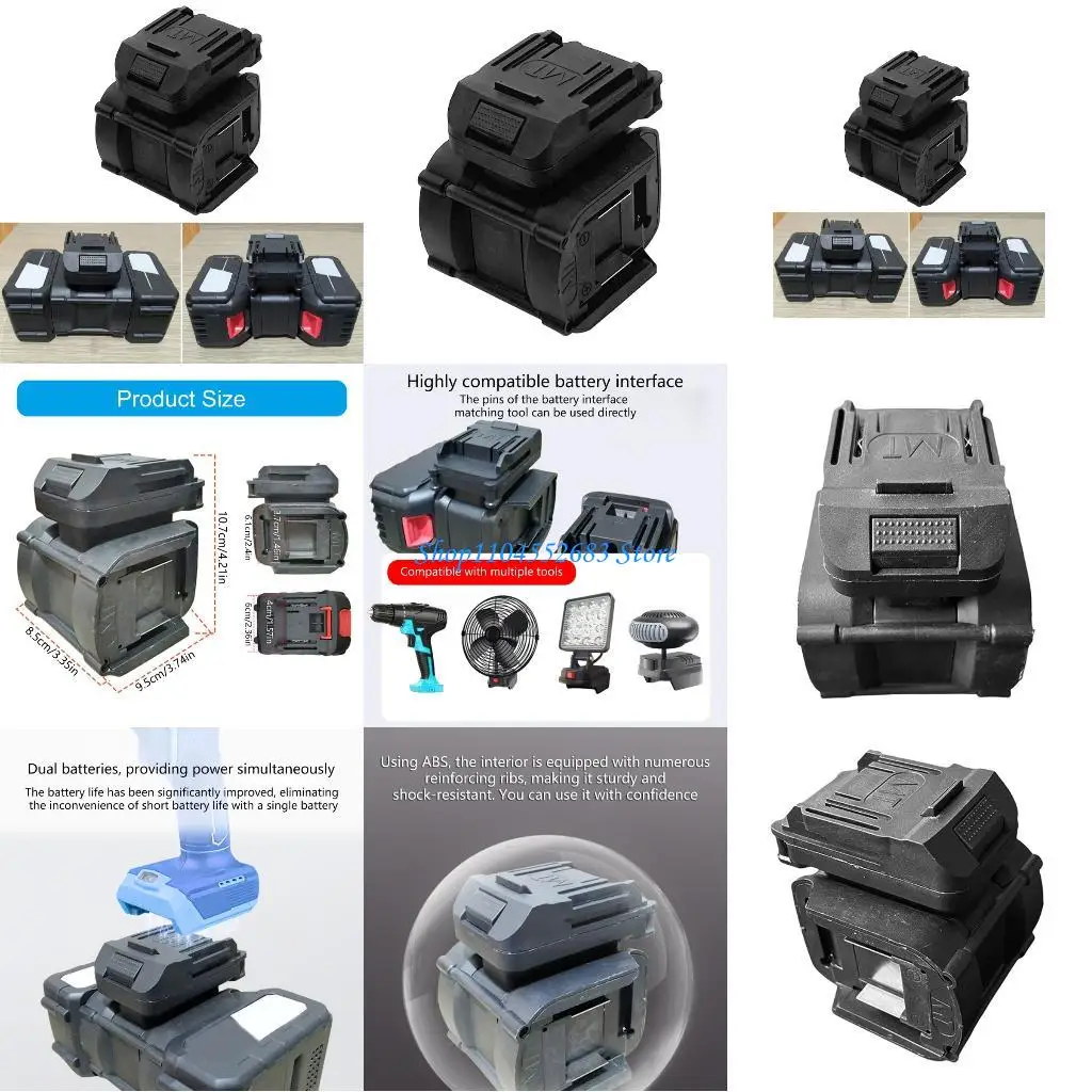

Y6GD Double 18V lithium batteries Adapter Converter for BL1815 BL1830 Electric Power Tool
