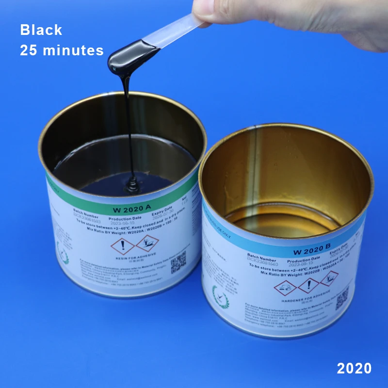 Black    Wellmid 2020 1.3lb Low viscosity Flowable Clear Epoxy Adhesive 30 minute For Bonding Potting Pouring Casting