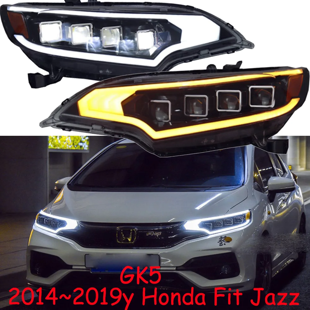 car bumper headlamp for Honda Fit Jazz GK5 headlight 2014~2019y LED DRL car accessories HID xenon for honda jazz fit fog light