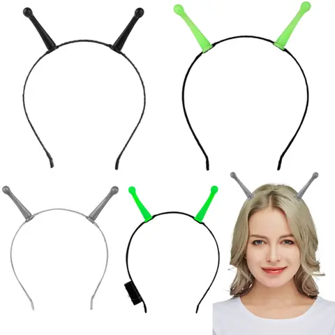 Halloween Funny Alien Antenna Headband Halloween Party Cosplay Costume Glowing Headwear
