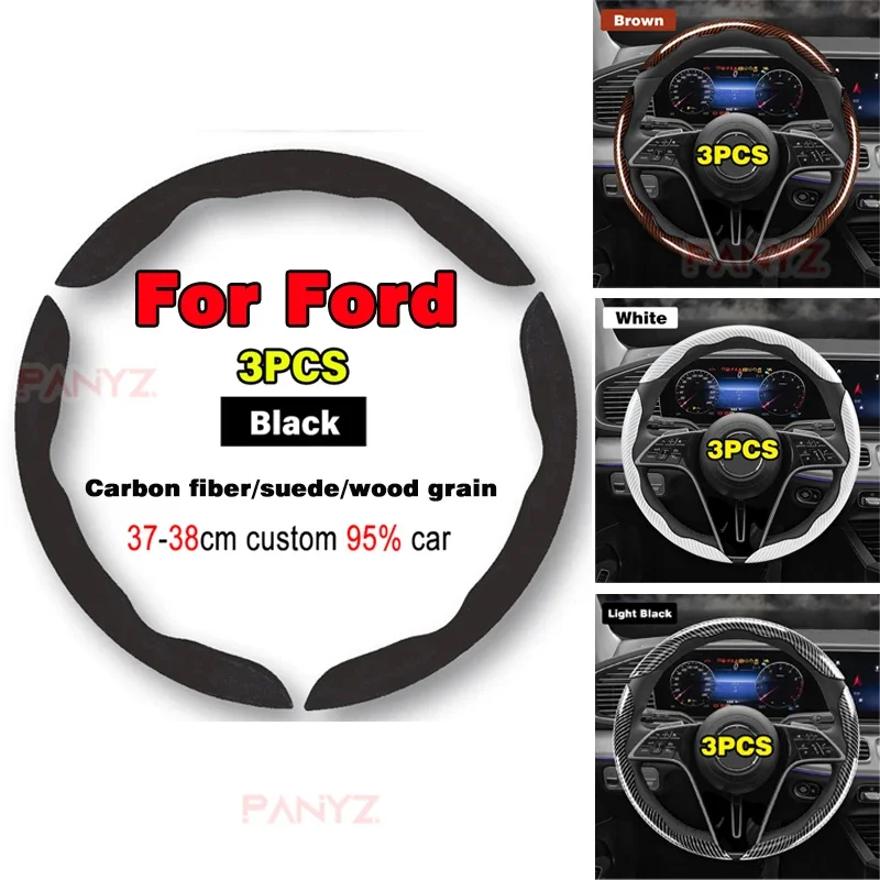 Car Steering Wheel Cover 37-38cm Ultra-thin Fur Non-slip Breathable Anti-skid Steering Wheel Decorative supplies For Ford