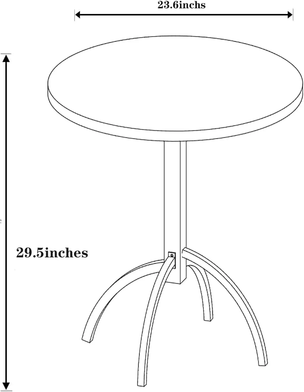 Mesa de Patio de 29,5 pulgadas de altura, mesa de Bar de Pub moderna, mesa de comedor Industrial, mesa de café rústica, diseño de Metal, 23,6 pulgadas de diámetro para