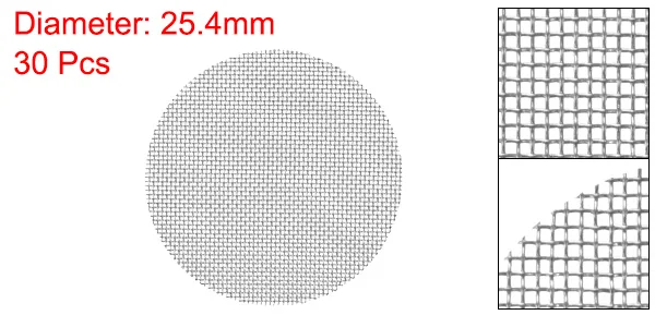 30Pcs 25.4Mm เส้นผ่าศูนย์กลางท่อหน้าจอหน้าจอสแตนเลสมัลติฟังก์ชั่นอุปกรณ์สูบบุหรี่สำหรับท่อกรอง