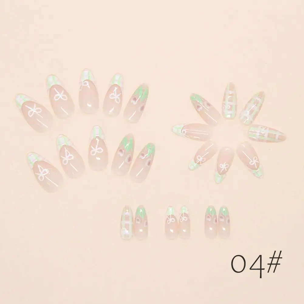 Nail Art Full Cover Artificial Fake Nails Patch with Detachable Piece Relief Drill Nail Nails Butterfly Three-dimensional F F1Y9