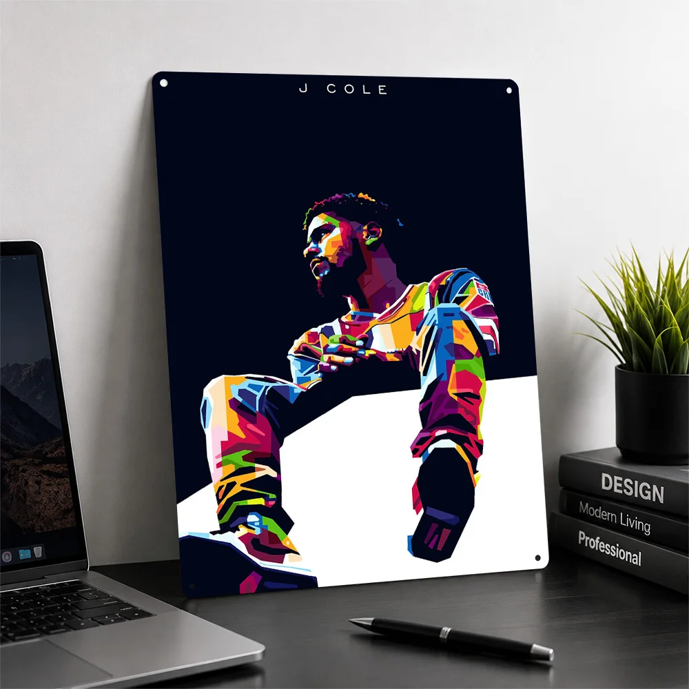 J Cole Metal Poster Musical Wall Art Personalized Vintage Tinplate Sign for Music Room Studio Bedroom Home Decor Display Plaque