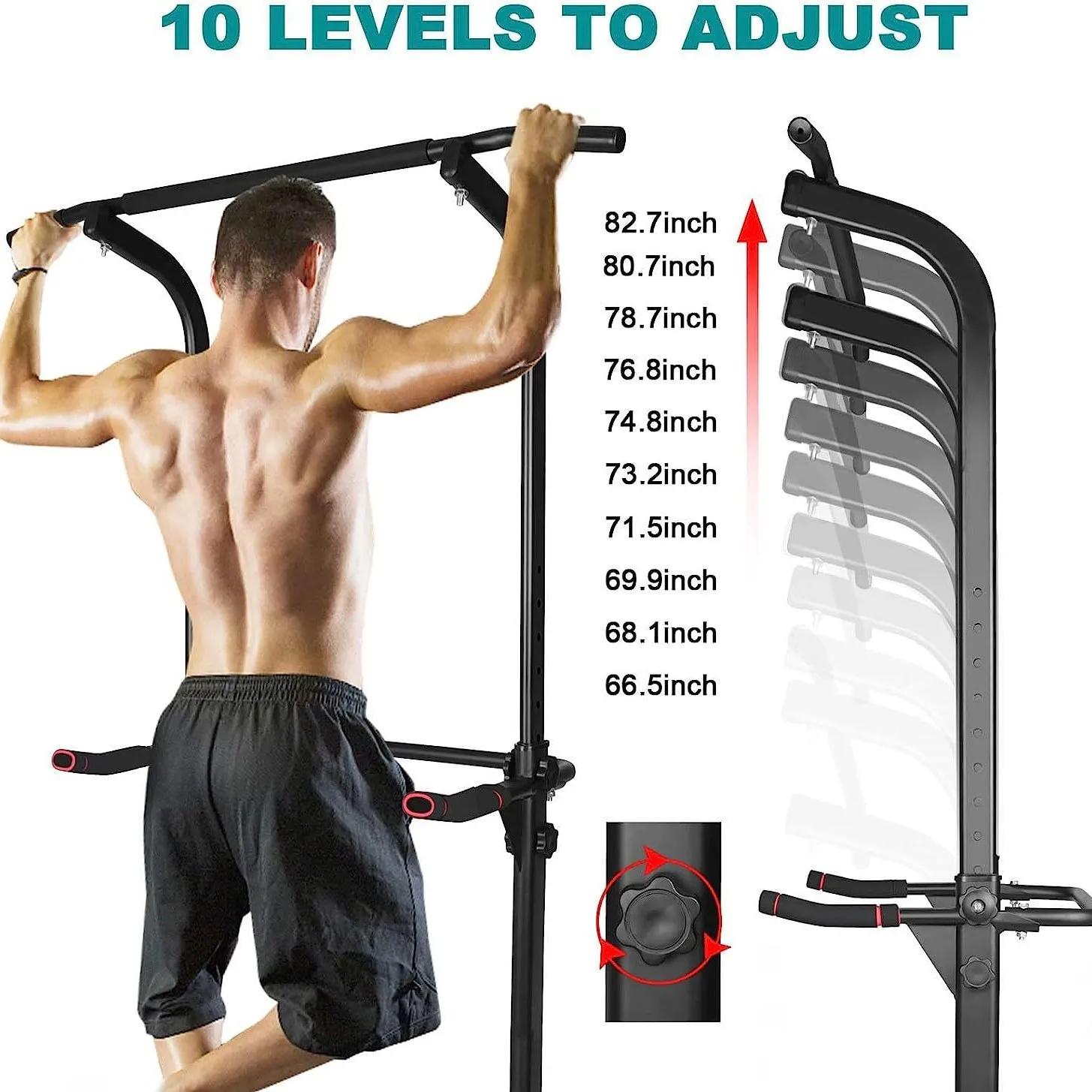 Single-Pole Steel Stretch Rod Lead-Up Device Frame Height Adjustable Indoor Horizontal Bar Boom for Family Training Pull Rod