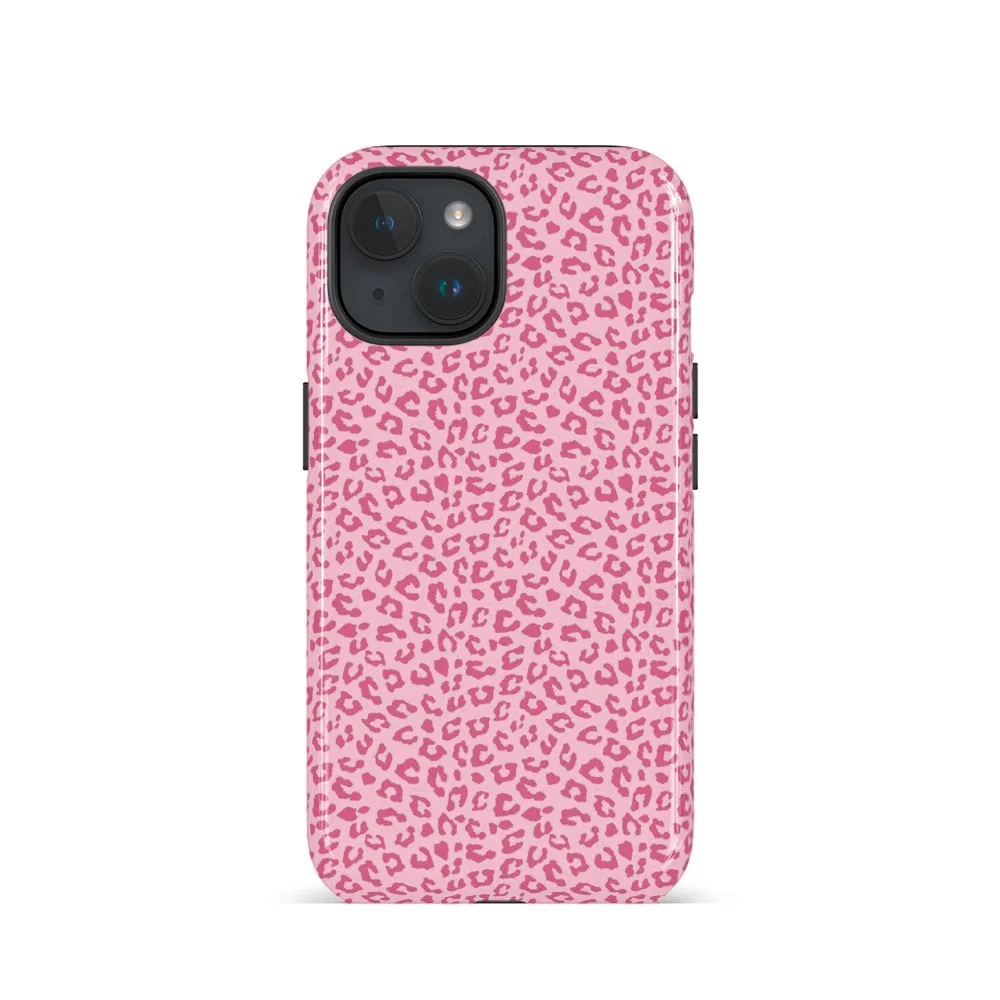 

Pink Heart-shaped Leopard Print Case for IPHONE 17 16ProMax 15 14 13 12 11 PRO Plus Acrylic TPU Two in One Magnetic Phone Cases