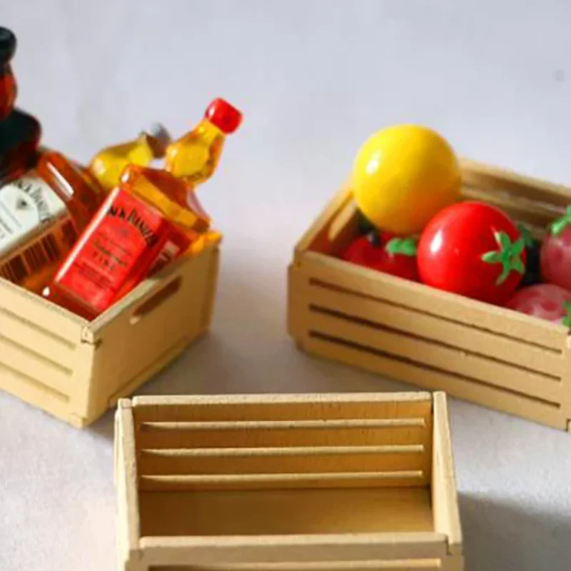 3pcs Dollhouse Miniature Mini wooden fruit frame For 1:12 Dollhouse