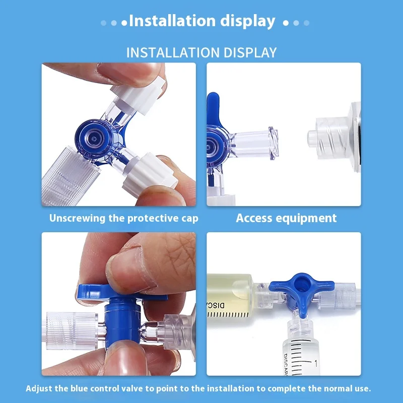 5 ชิ้นพลาสติกสาม Way Stop Cock สําหรับคลินิกโรงพยาบาล Luer ล็อคอะแดปเตอร์ 3 Way Stopcock ยืดหยุ่น T - Connector หลอด