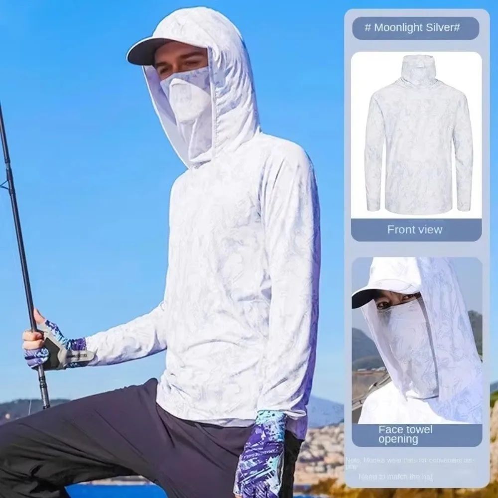 Ultra-thin Fishing Shirts Ice Silk Breathable Fabric UV Protection Shirt Pattern UV Protection Outdoor Lure Shirt Men's Wear