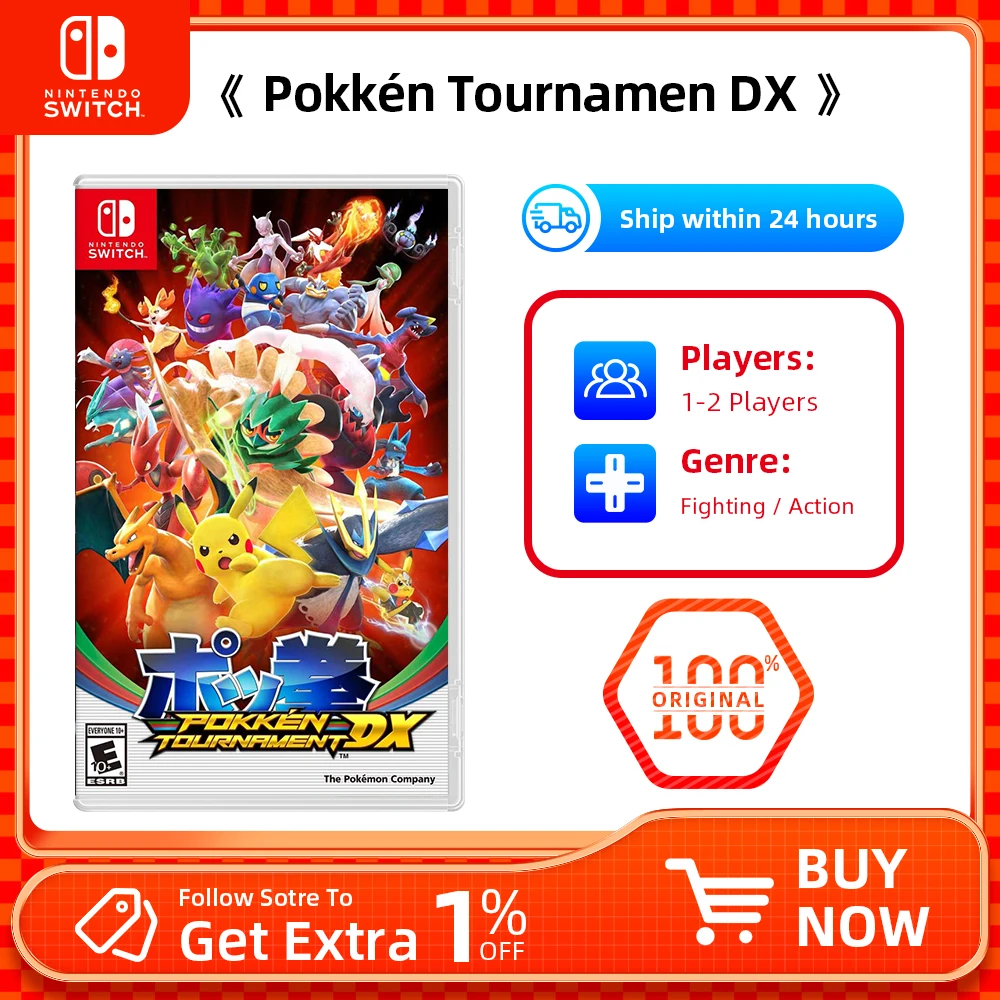 Nintendo Switch- Pokken Tournament DX - Action Fighting Games Physical Cartridge for Switch OLED Lite 100% Original