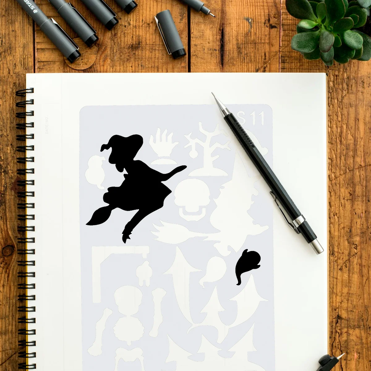 12 Pcs Pet Halloween Template Kids Drawing Stencils 178X105X01CM Painting for Child