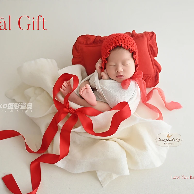 floral-shaped-newborn-photography-props-lace-bonnet-swaddle-wrap-pillow-bow-headband-felt-set-cute-photoshoot-outfit