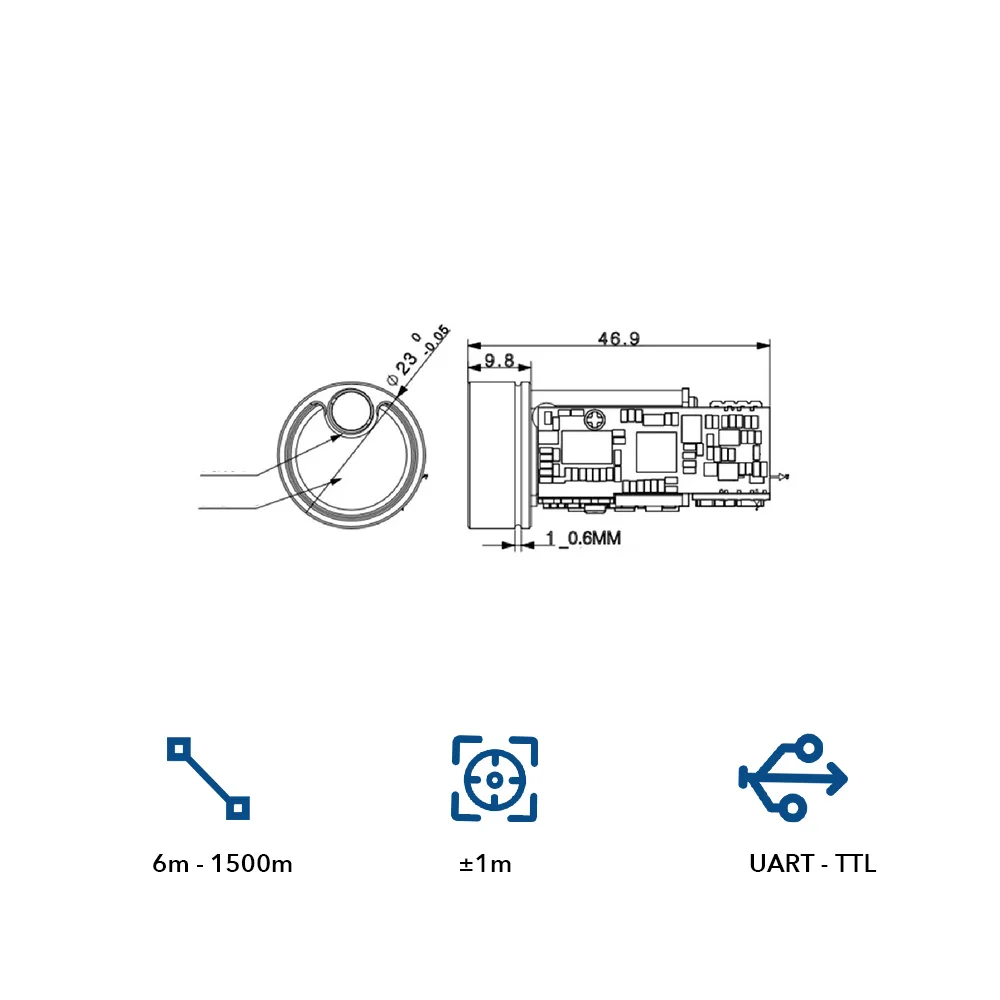 1500m Long-distance Laser Distance Module Outdoors Meter Module	for /