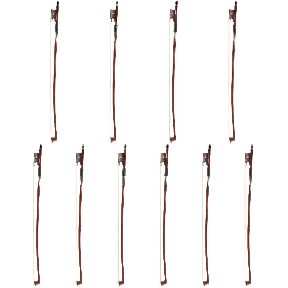 

10pcs Set of 10 Bow for Violin Standard Size Horsehair Student 1/8 Bows Stick ’s Fiddle