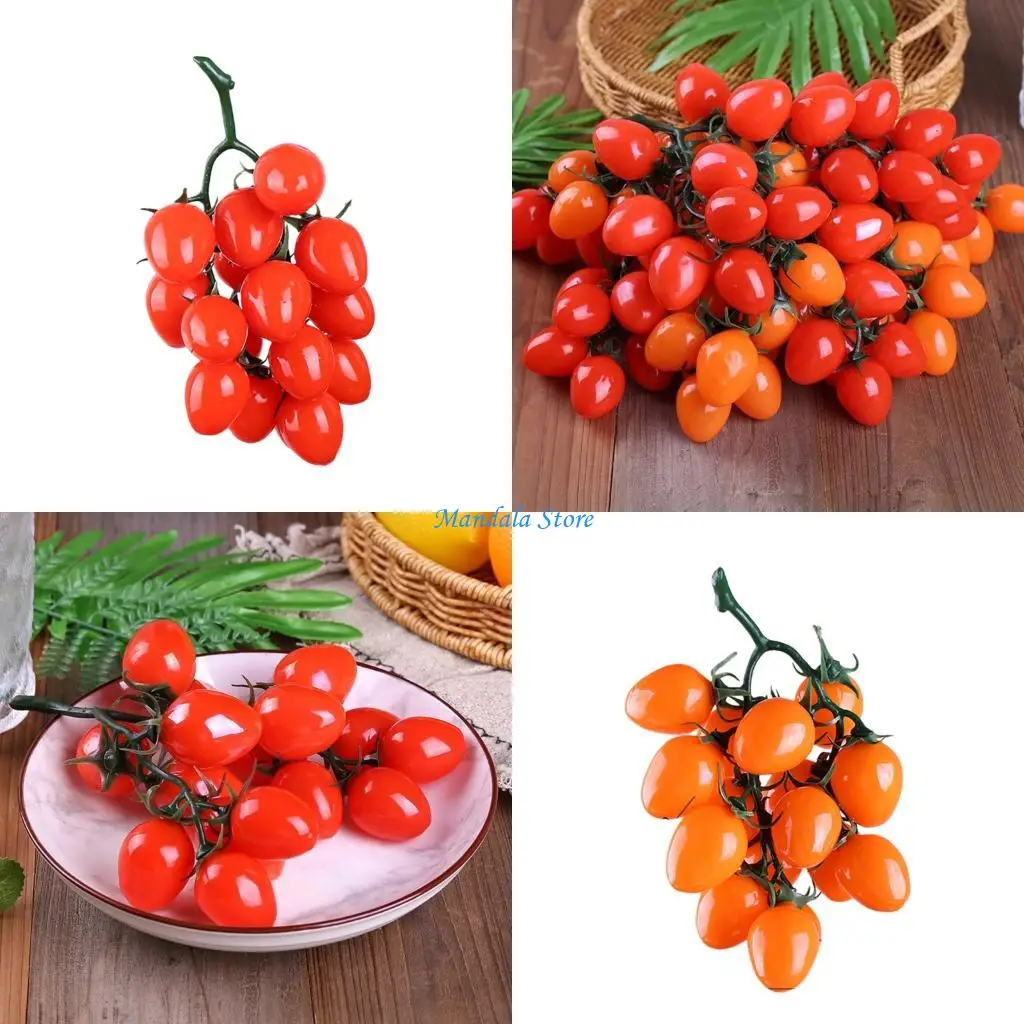 U2JC Realistic Simulation Cherries Tomatoes for Home Decoration Shop Window Display
