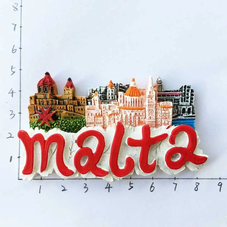 Malta 3D Landscape Magnetic Fridge Sticker Creative Travel Souvenir Decorative Handicrafts Collection