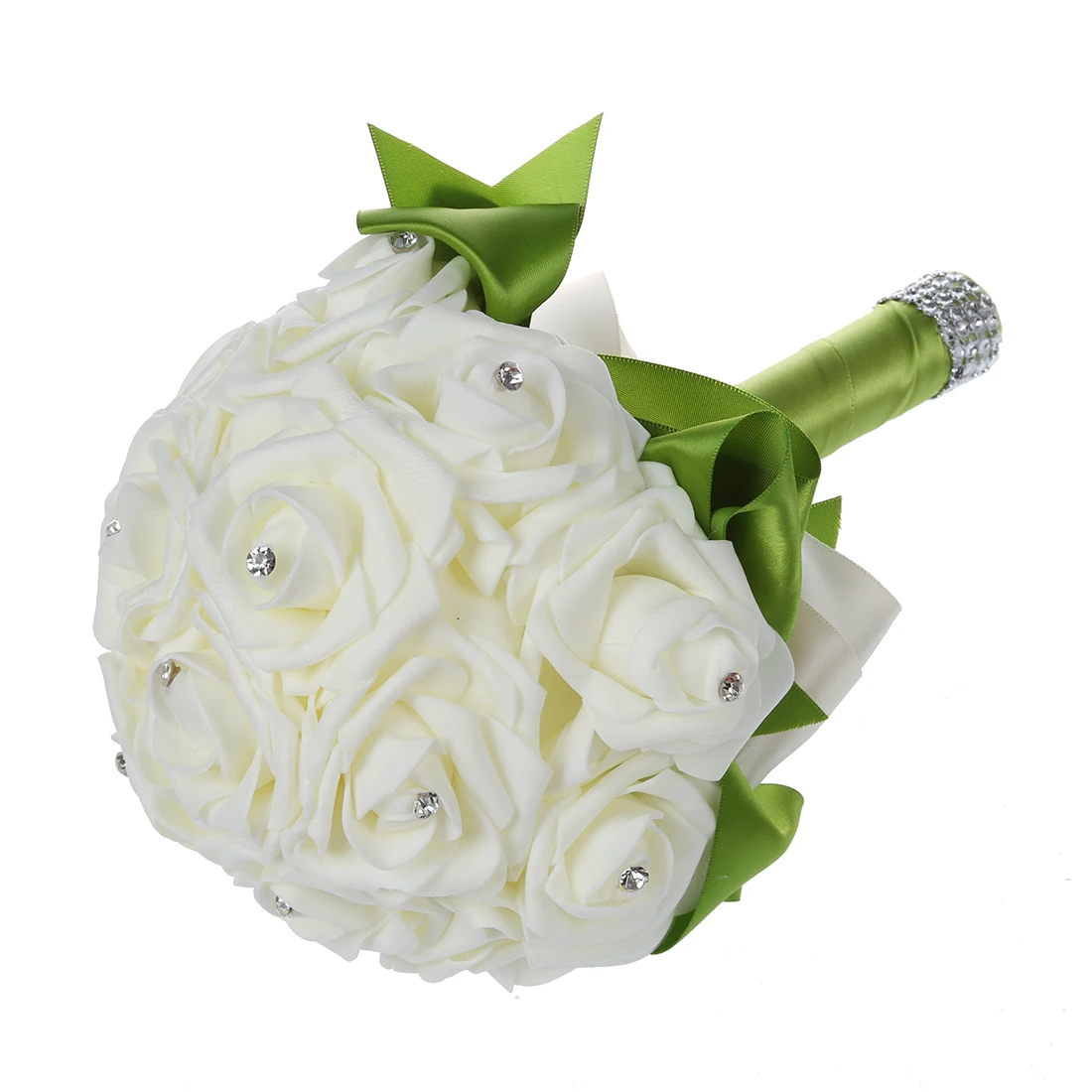 Beautiful Wedding Bouquet Bridal Bridesmaid Flower wedding bouquet artificial flower bouquet white bridal bouquets-Green