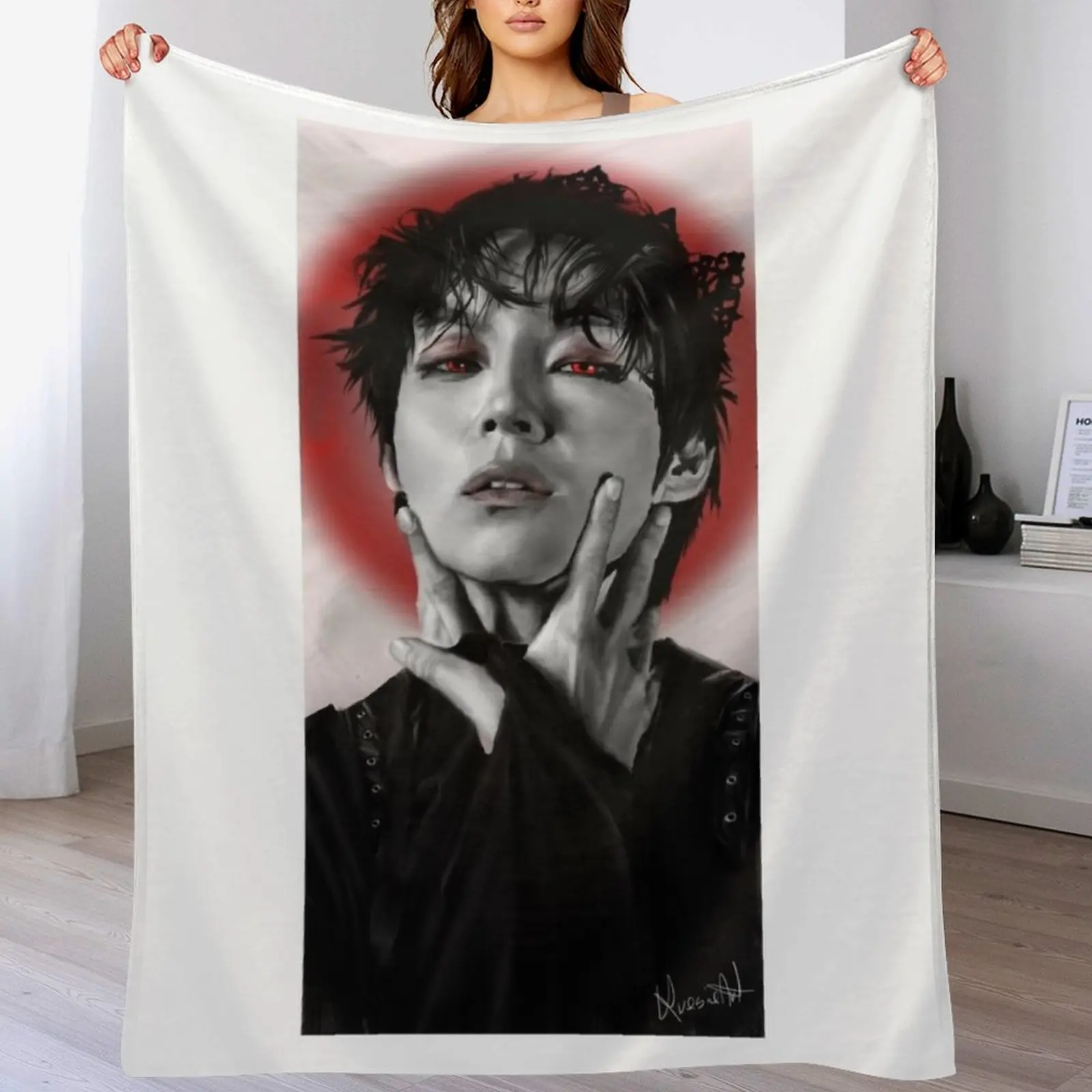 

The rose Kim Woosung Sami fanart kpop Throw Blanket Luxurious Soft Fuzzy Blanket for Sofa Bed
