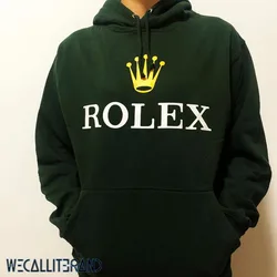 2024 Hot Sale Fashion Vintage Loose Salute ROLEX Rolex Crown Printed Fashion Causal Couple Hoodie  Pure Cotton Hoodie