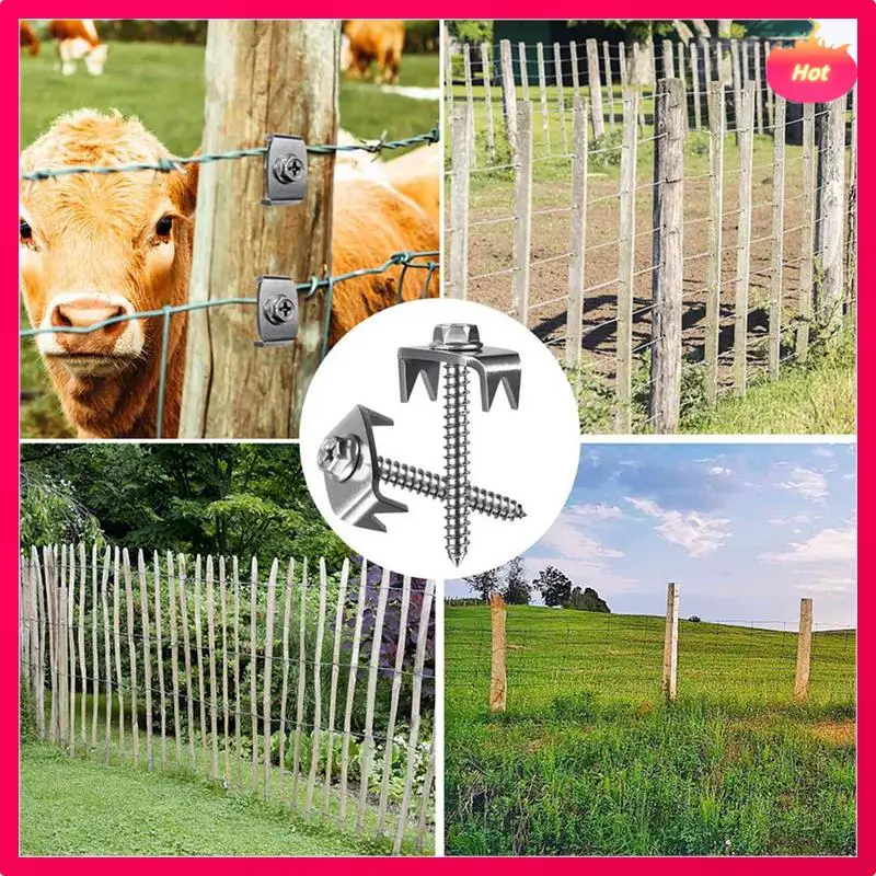 

ABYP Fence Staples,Fence Nails For Softwood, Reusable Wire Fence Staples Screws For Mesh & Woven Fencing, 100Fence Fasteners