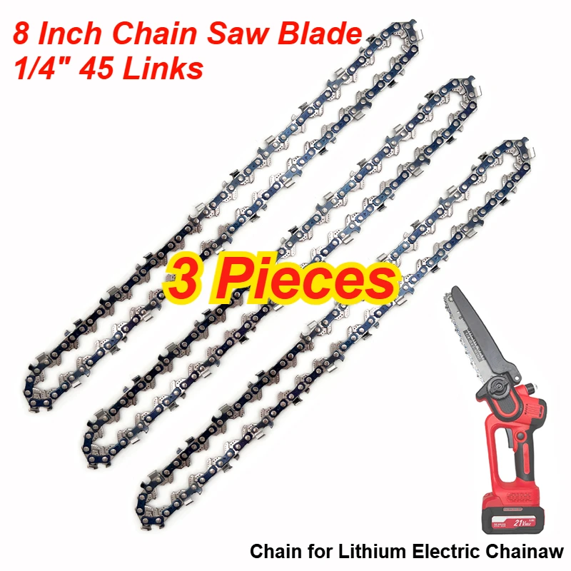 Garden Tool Parts Accessories 3pcs 8 Inch Chain Saw Blade 1/4