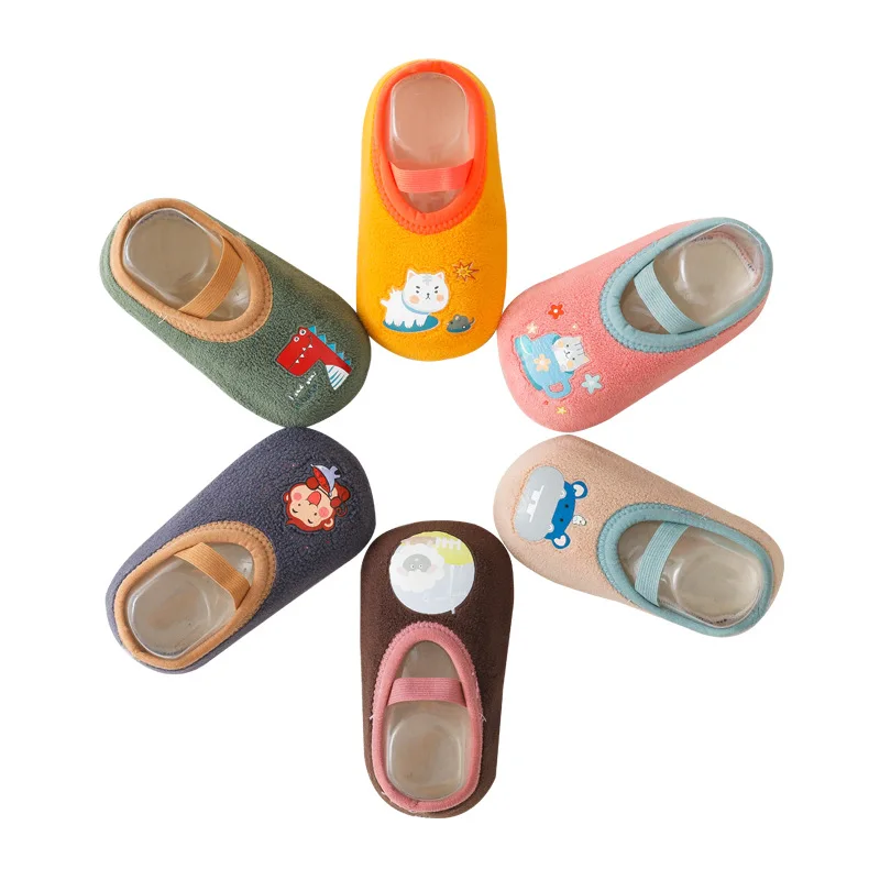 Baby Anti-slip Socks First Walkers Newborn Warm Crib Floor Shoes with Rubber Sole Children Toddler Girl Infant Cute Kids Slipper