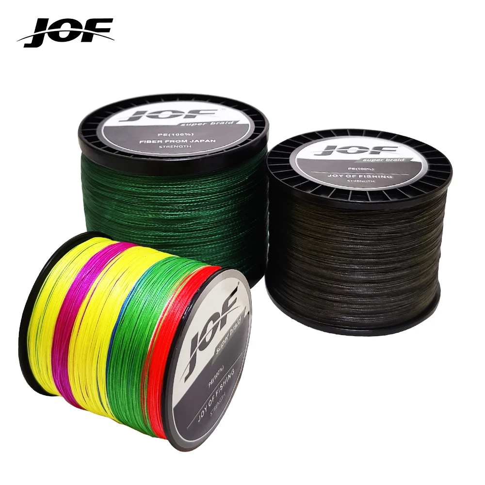 JOF Geflochtene Angelschnur X8 300M 500 1000M PE Angelschnur 20-100LB Multifilament Angelschnur Glatter Durchmesser 0,1-0,5mm