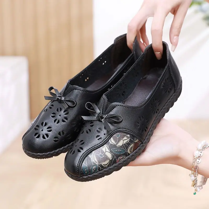 

Women Mocasines 2023 Spring Summer Flats Shoes Breathable Female Loafers Leisure Ladies Soft Nurse Ballerina Shoes