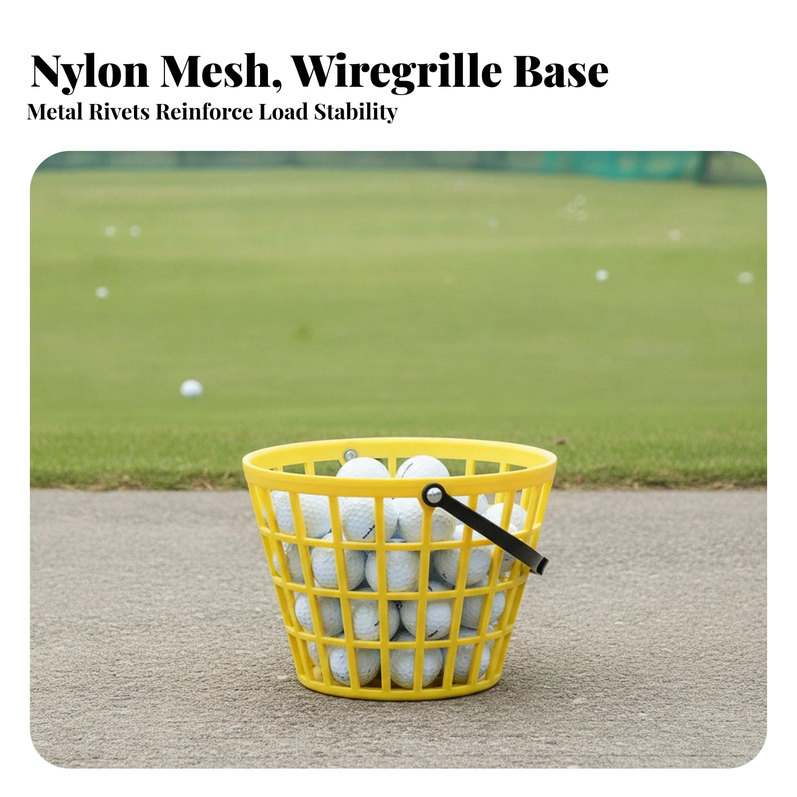 Golf Ball Basket Portable Golf Ball Container Heavy-Duty Sturdy for Golfers, Driving Range