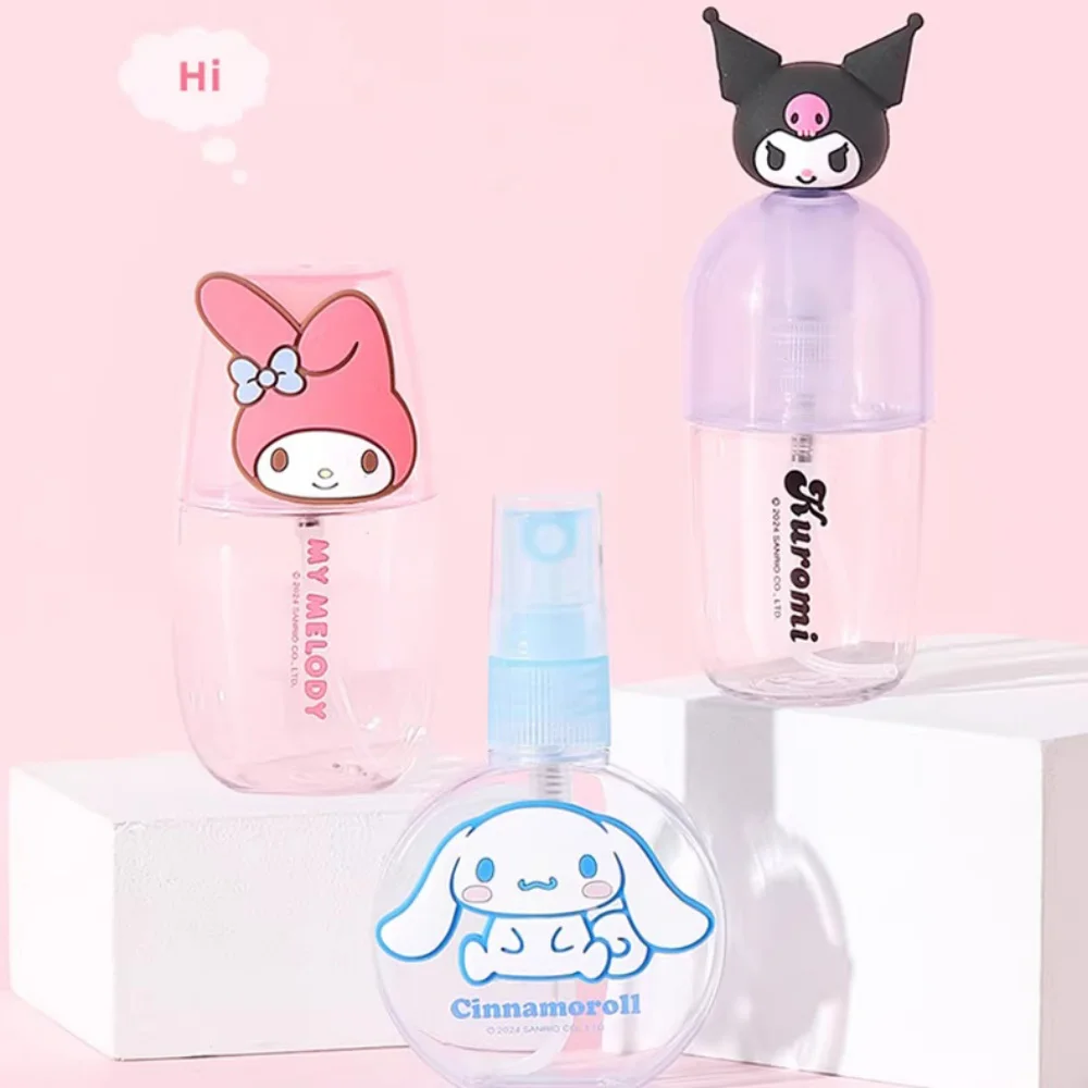 Botellas Dosificadoras Mini Originales de Sanrio de 55-100 ml, Botellas Recargables Portátiles de Gel de Ducha y Perfume con Diseño de Kuromi, Cinnamoroll y Melody