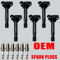 6X OEM Ignition Coil & 6 Iridium Spark plug For Honda Odyssey Accord Acura UF242 Spark plug OE:9807B-5517W IZFR5K11