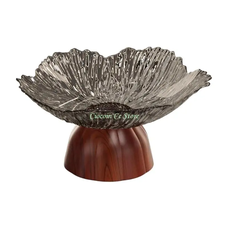 X90F Fashionable Living Room Centerpieces Bowl With Slanted Petal Design Lightweight Construction Fruit Basket
