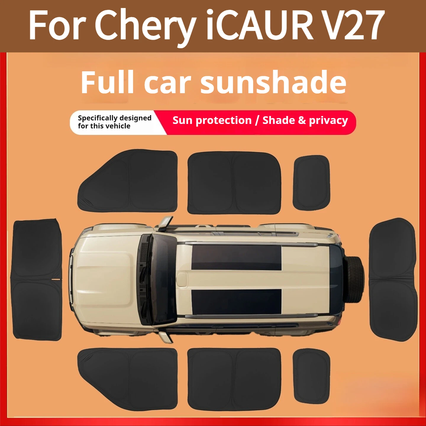 For Chery iCAUR V27 Full Window Privacy Sunshade Front Windshield Sun Visor Heat Insulation Car Modification