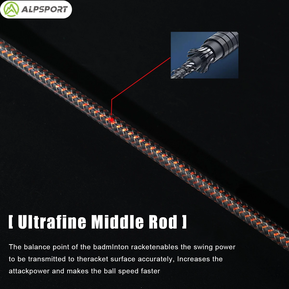 ALP K1 3U Offensive Badmintonschläger Hergestellt aus hochhartem Kohlenstoffgarnfaser und Wolframlegierung. Super offensive und langlebig