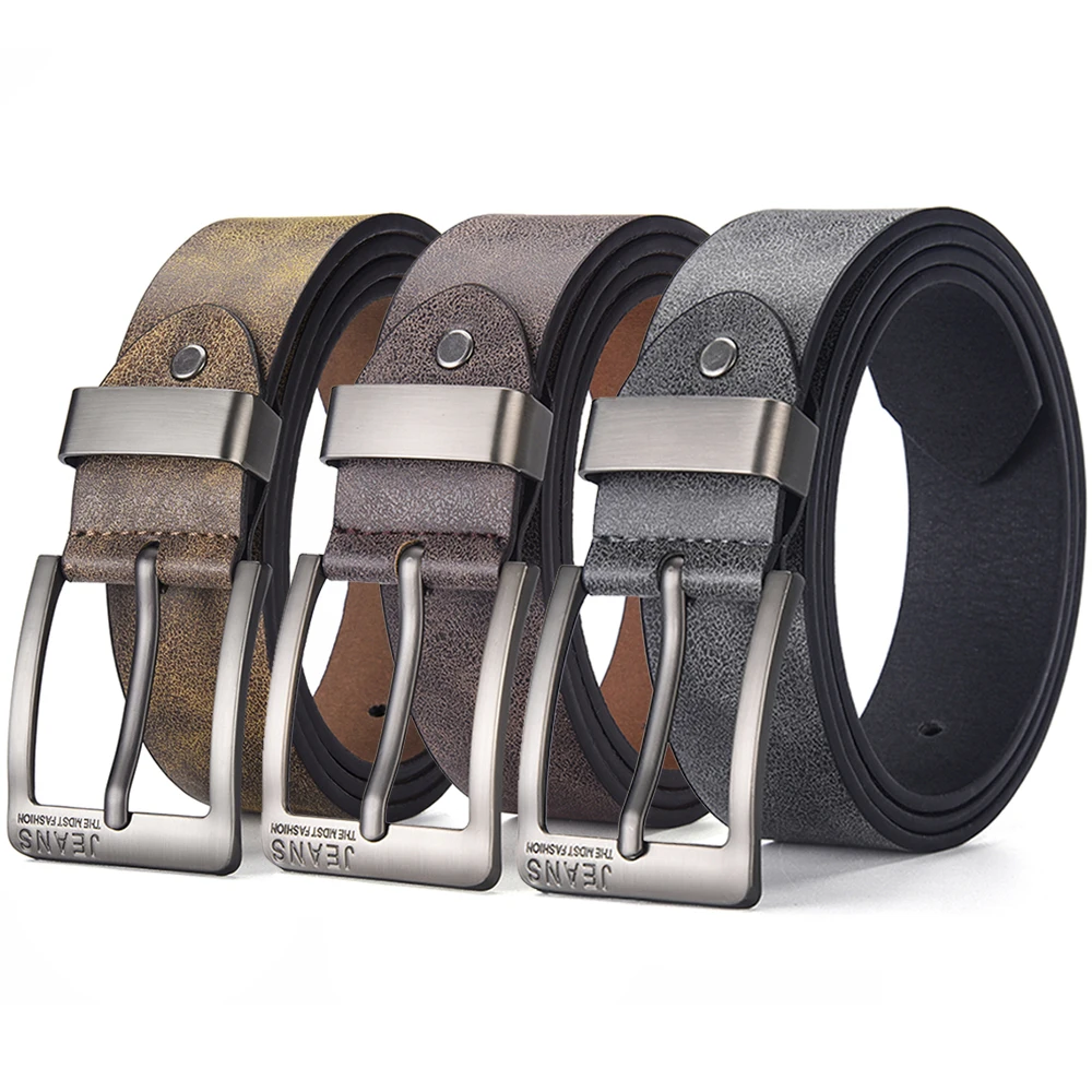 جديد الرجال عالية الجودة بولي حزام حزام جلد دبوس معدني مشبك حزام الترفيه الأعمال حزام المألوف الذكور الإكسسوارات مصمم حزام