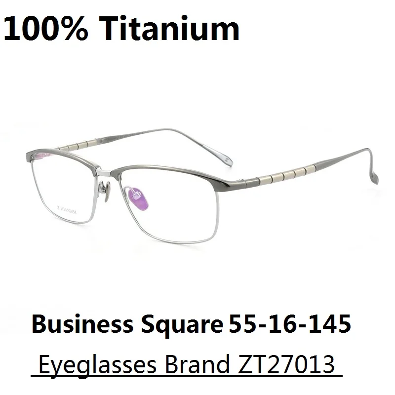 

Pure Titanium Glasses Frame Men Square Business Eyeglasses New Brand ZT27013 Prescription Eyewear Women Myopia Optical Lens Gafa