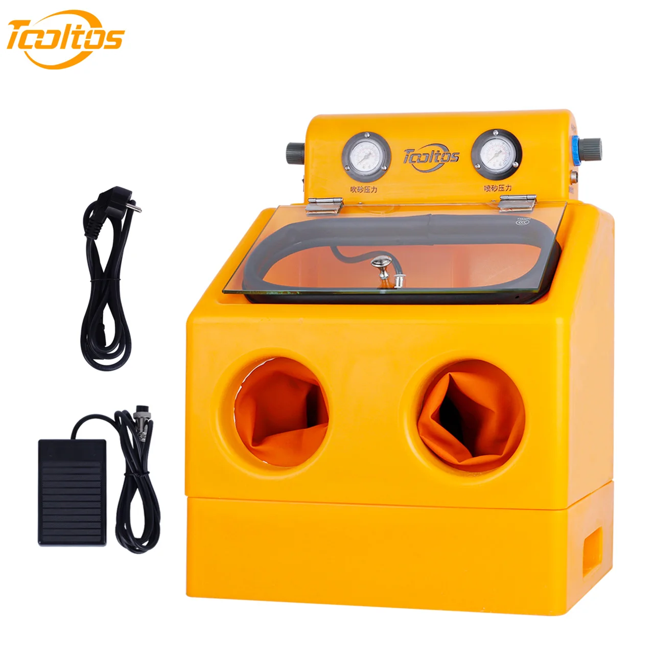 

TOOLTOS Professional Jewelry Sandblaster (Desktop) with Pressure Gauge & Foot Control for Polishing, Manufacturing & Repair