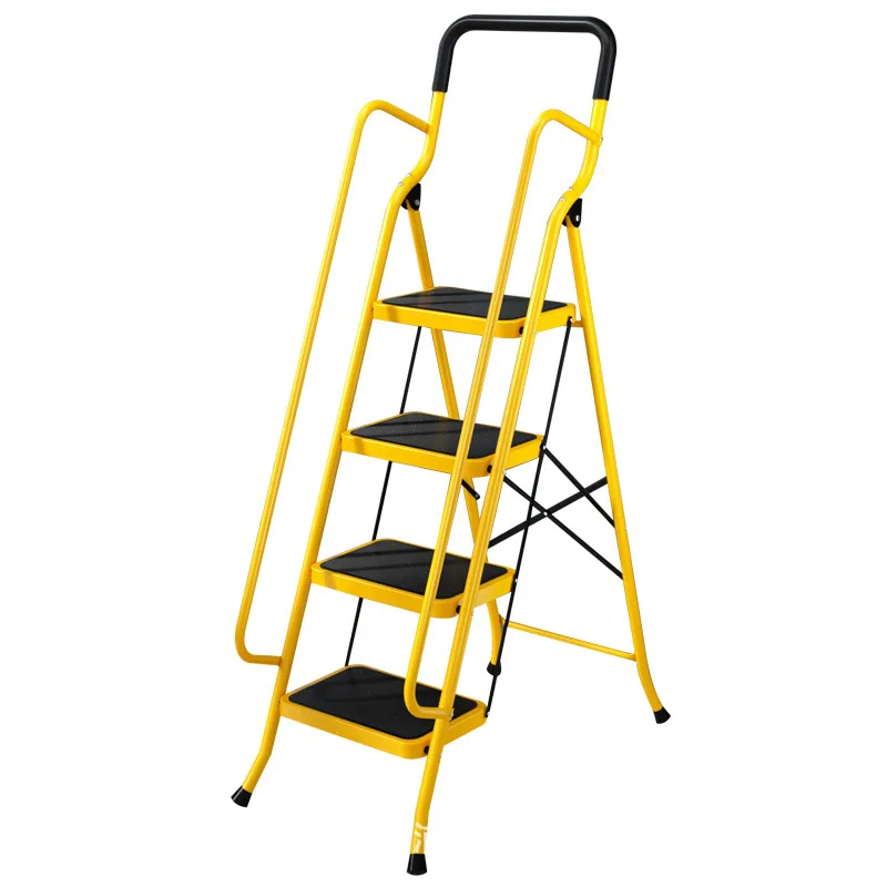 Household ladder folding multi-functional telescopic thickened indoor herringbone ladder step staircase small four-step ladder