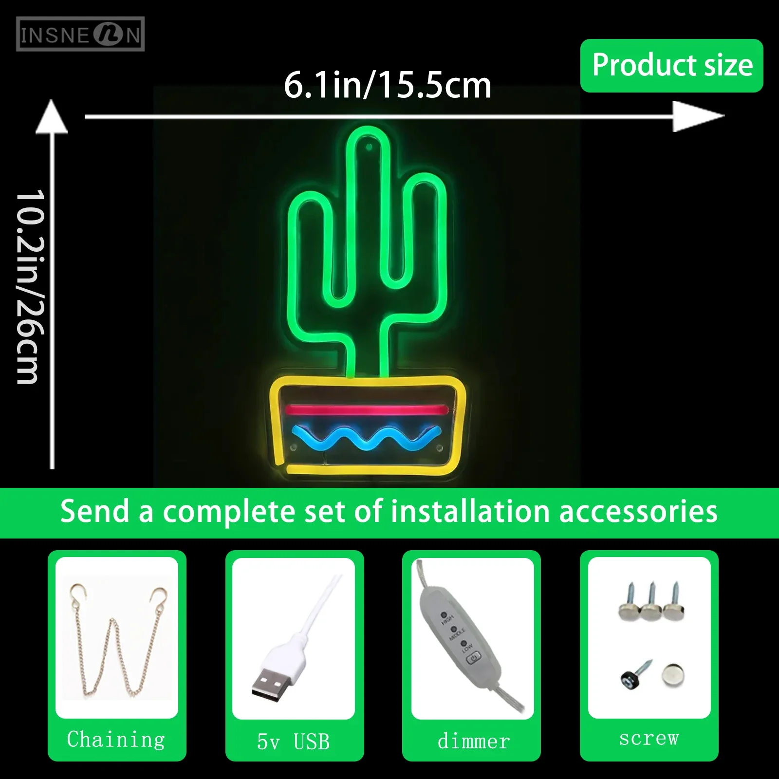 Cactus Jack LED Neon Signs USB Lights Room Decoration Neon Lights Rap Bedroom Wall Decoration Bar Pub Party Decor Neon Lamps