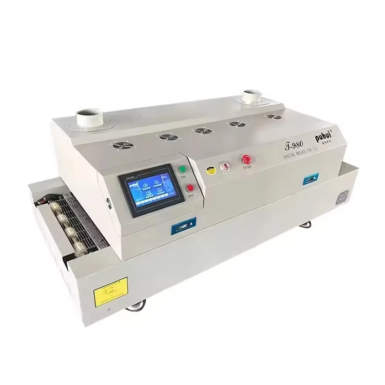T-980 Eight Heating Zones Infrared Hot Air Soldering Furnace Machine PUHUI T980 Touch Screen Infrared Hot Air SMT Reflow Oven