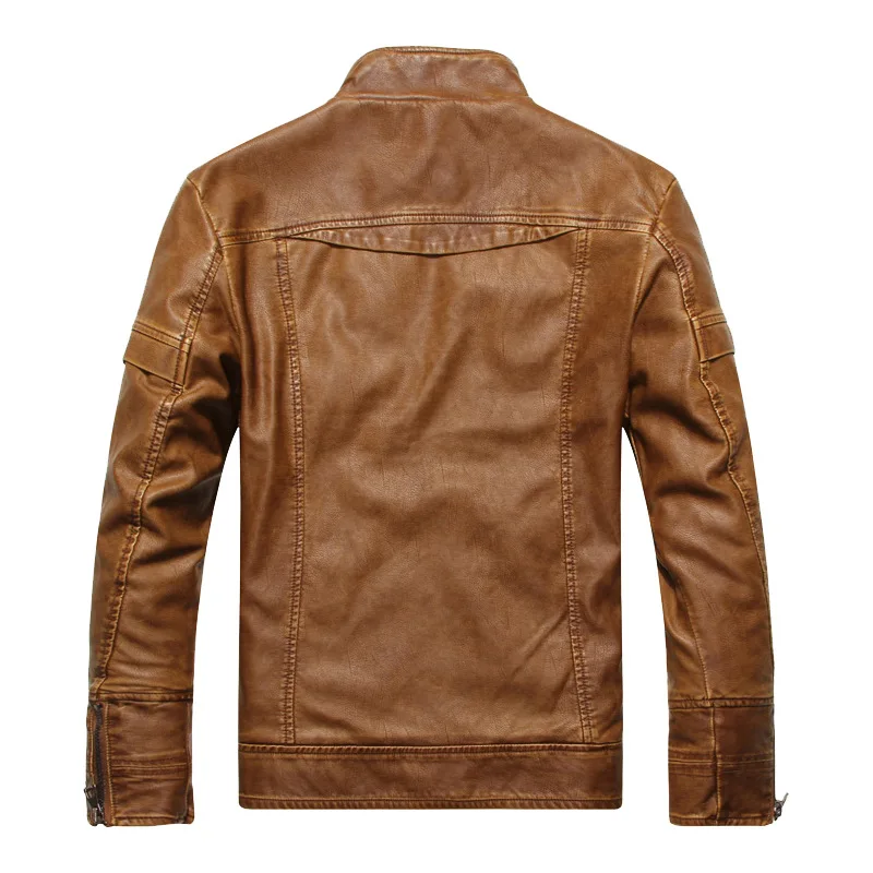 2023 New Men\'s Autumn/Winter Thickened Fashion Leather Jacket Motorcycle Coat