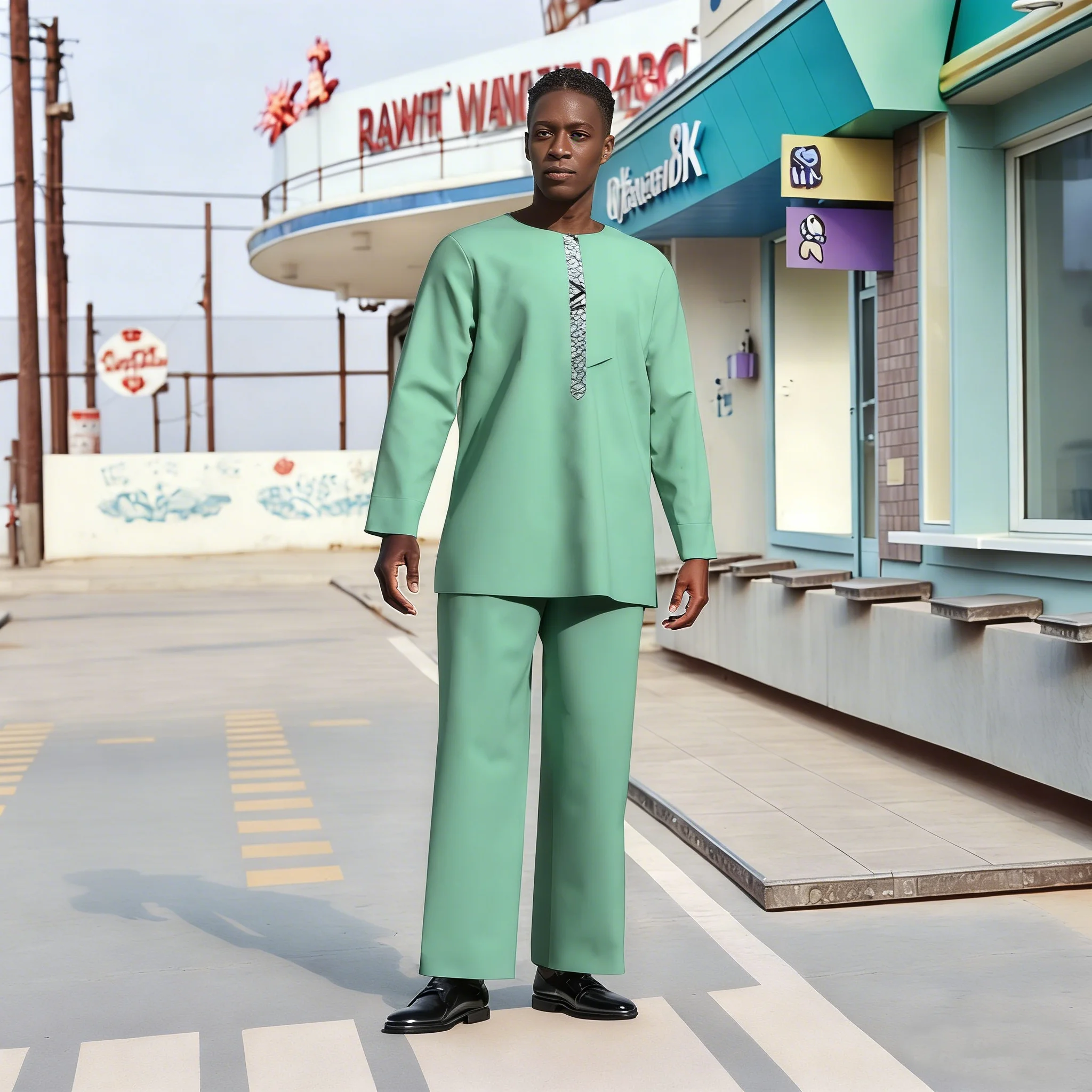 

Африканская рубашка для мужчин с длинным рукавом и круглым вырезом, повседневный комплект с африканским принтом, свободный крой, для офиса, WYN2359