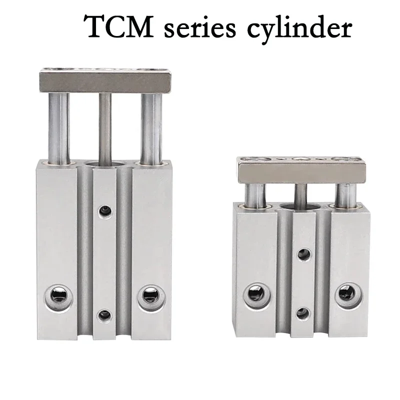 TCM Series Guided Cylinder 12/16/20/25/32/40/50/63mm Bore Three Axes Three Rods 5-400mm Stroke With Magnet Pneumatic Cylinders