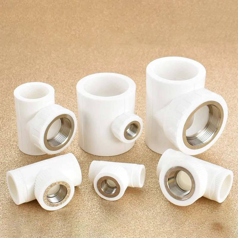 Hot Melt PPR para Cobre Rosca Interna Tee Acessórios Conjuntos, 20 4 Pontos, 25 Reduzindo 6 0 1.2 Polegadas