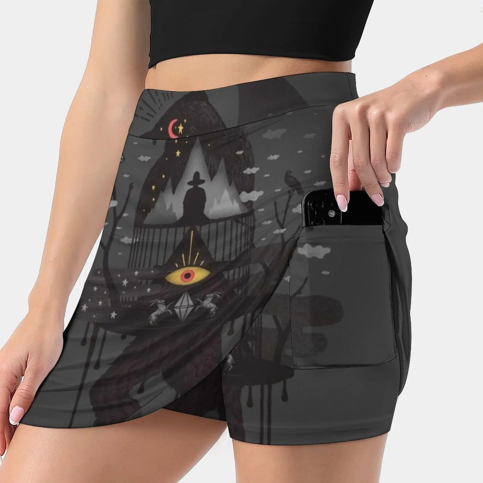 

Prisoners Women's skirt Y2K Summer Clothes 2022 Kpop Style Trouser Skirt With Pocket Surreal Surrealistic Surrealism Mystical