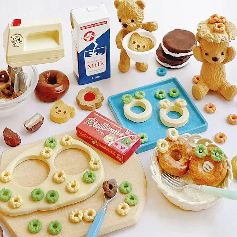 1:6 casa de muñecas Mini modelo muebles accesorios círculo de cereales de 7 colores 21 Uds Set Bjd Blyth soldado Lol miniaturas accesorios de escena juguete