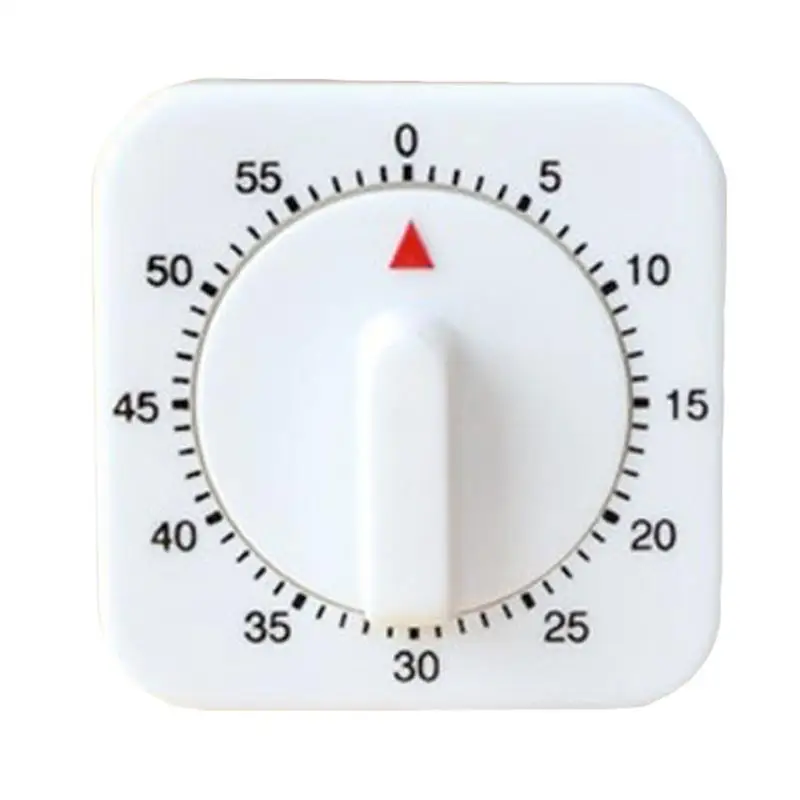 

60 Minutes Kitchen Timer Count Down Alarm Reminder White Square Mechanical Timer for Kitchen