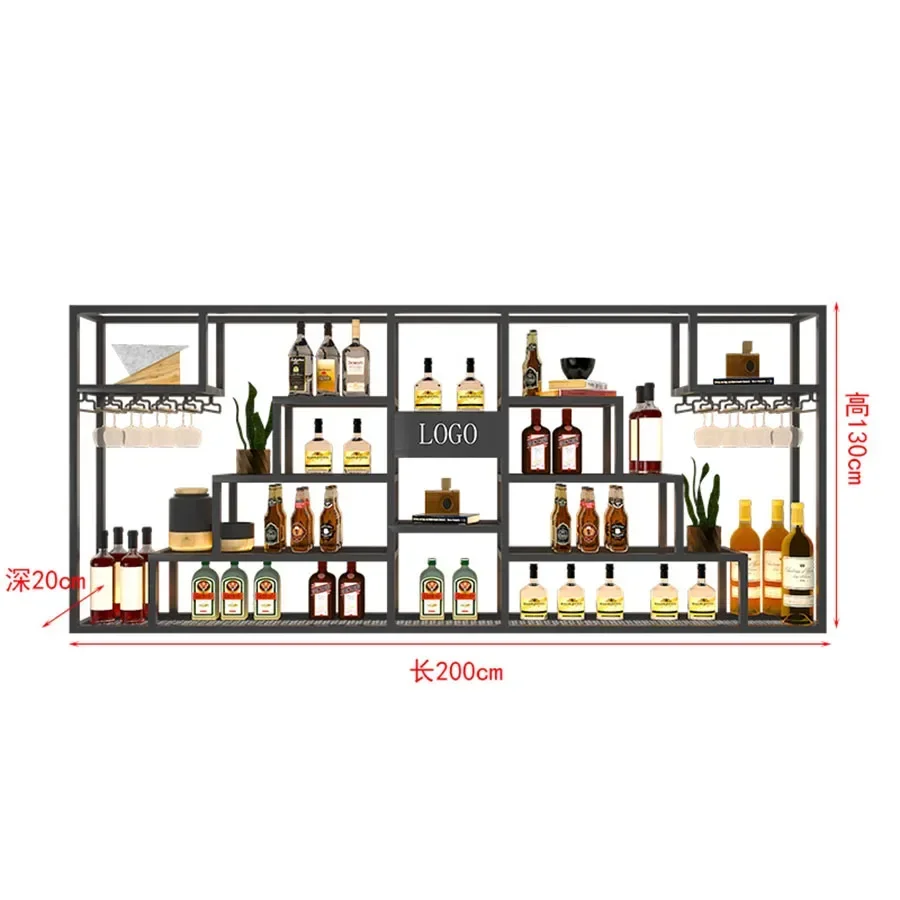 Hanging Wall Mounted Wine Rack Industrial Bar Night Club Alcohol Storage Wine Cabinet Indoor Kast Boutique Restaurant Furniture