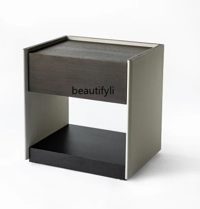 

Nordic Light Luxury Paint Bedside Table Simple Modern Italian Minimalist Nordic Small Apartment Locker